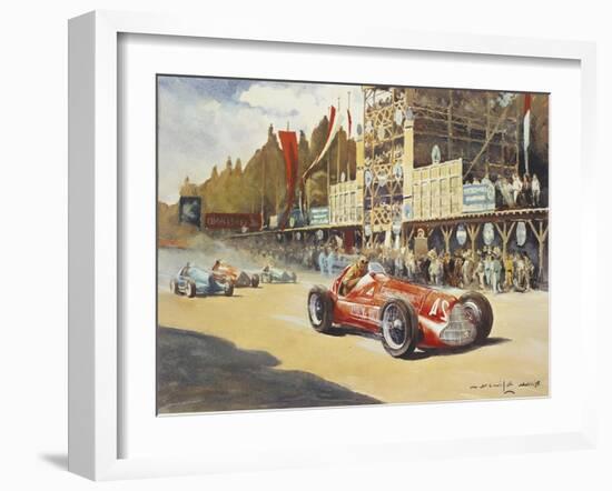 Alfa Romeo Car During Car Racing, Poster-null-Framed Giclee Print