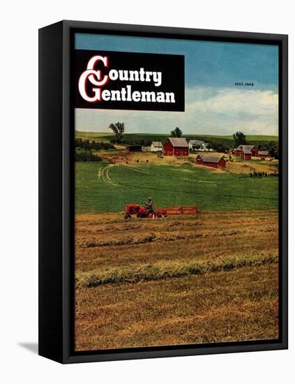 "Alfalfa Field," Country Gentleman Cover, July 1, 1948-Herb Zeck-Framed Stretched Canvas