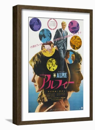 Alfie, Top, in Collage and Bottom Right: Michael Caine on Japanese Poster Art, 1966-null-Framed Art Print