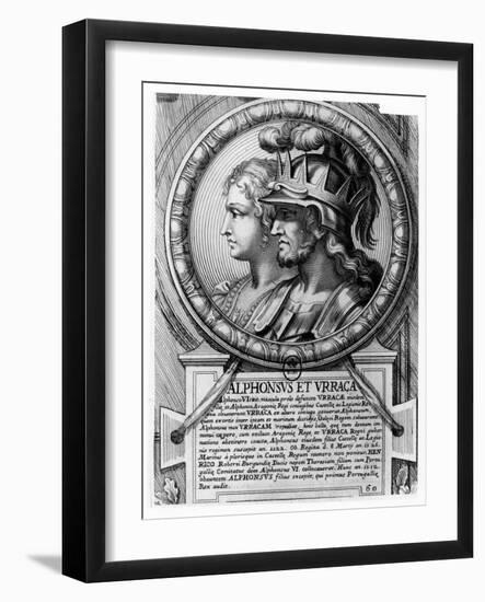 Alfonso I, the Battler, and Urraca-null-Framed Giclee Print