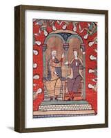 Alfonso II of Aragon (1157-1196) and His Wife Sancha of Castile (1154/5-1208). Miniature-null-Framed Giclee Print