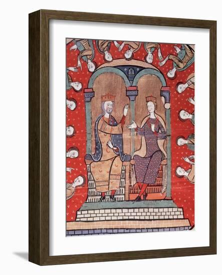 Alfonso II of Aragon (1157-1196) and His Wife Sancha of Castile (1154/5-1208). Miniature-null-Framed Giclee Print