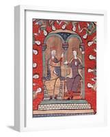 Alfonso II of Aragon (1157-1196) and His Wife Sancha of Castile (1154/5-1208). Miniature-null-Framed Giclee Print