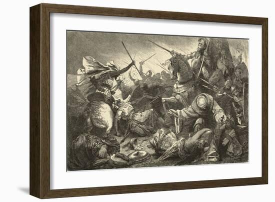 Alfonso of Castile with the Kings of Aragon and Navarre Defeats the Moors at Tolosa-Hermann Vogel-Framed Art Print