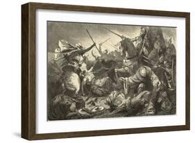 Alfonso of Castile with the Kings of Aragon and Navarre Defeats the Moors at Tolosa-Hermann Vogel-Framed Art Print