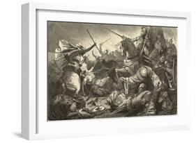 Alfonso of Castile with the Kings of Aragon and Navarre Defeats the Moors at Tolosa-Hermann Vogel-Framed Art Print