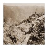 First Construction Train passing the Palisades, Ten Mile Cañon, Nevada, 1866-1869-Alfred A^ Hart-Framed Art Print