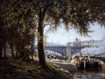 Le pont des Saints-Pères, vers 1866-Alfred-Alexandre Delauney-Stretched Canvas