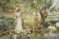 A Wooded River Landscape with a Shepherd and Sheep-Alfred Augustus Glendening-Framed Giclee Print