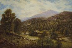 Sheep Grazing before Wrotham Church, Twilight-Alfred Augustus Glendening-Framed Giclee Print