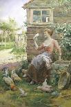 Feeding the Chickens-Alfred Augustus Glendenning-Giclee Print