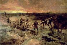 Canadian Gunners in the Mud, Passchendaele, 1917-Alfred Bastien-Framed Stretched Canvas