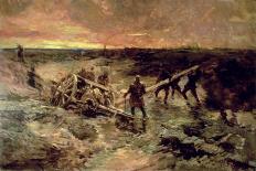 Canadian Gunners in the Mud, Passchendaele, 1917-Alfred Bastien-Framed Giclee Print