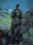 Canadian Sentry, Moonlight, Neuville-Vitesse, 1918-Alfred Bastien-Giclee Print