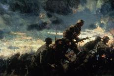 Canadian Gunners in the Mud, Passchendaele, 1917-Alfred Bastien-Framed Giclee Print