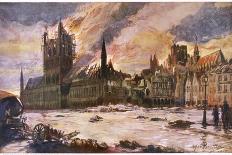 The Burning of the Cloth Hall in Ypres Belgium-Alfred Bastien-Photographic Print