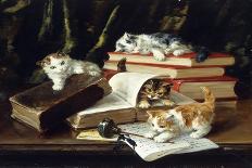 Playful Kittens-Alfred Brunel De Neuville-Art Print