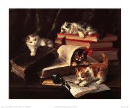 Playful Kittens-Alfred Brunel De Neuville-Laminated Art Print