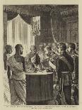 The Prince of Wales in Ceylon, Kandy, the Buddhist Priests Exhibiting Buddha's Tooth to the Prince-Alfred Chantrey Corbould-Giclee Print