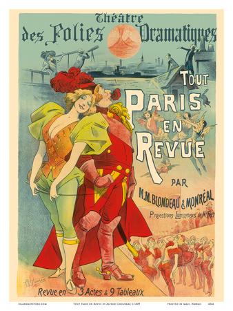 All Paris in the Revue - Theatre des Folies Dramatiques - by M.M Blondeau & Monréal
