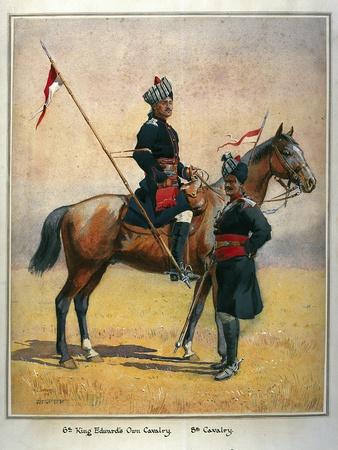 Soldiers of the 6th Edward's Own Cavalry and the 8th Cavalry, Illustration for 'Armies of India'…
