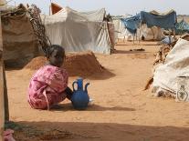 A Girl Washes Plates for Her Family in the North Darfur Refugee Camp of El Sallam October 4, 2006-Alfred De Montesquiou-Framed Stretched Canvas