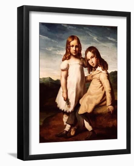 Alfred Dedreux (1810-60) as a Child with His Sister, Elisabeth, 1816-17-Theodore Gericault-Framed Giclee Print