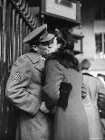 Soldier Tenderly Kissing His Girlfriend's Forehead as She Embraces Him While Saying Goodbye-Alfred Eisenstaedt-Photographic Print