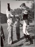 Uniformed Drum Major For University of Michigan Marching Band Practicing His High Kicking Prance-Alfred Eisenstaedt-Photographic Print