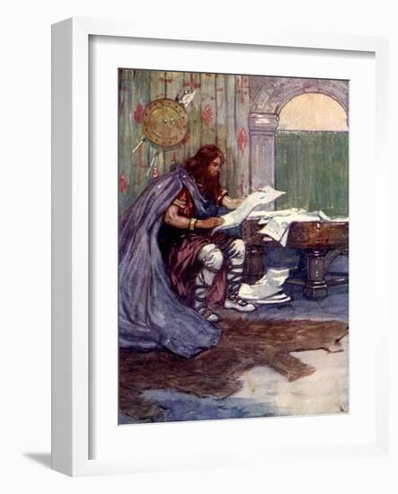 Alfred Found Much Pleasure in Reading, 9th Century-AS Forrest-Framed Giclee Print