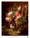 Pink Roses by a Garden Fence-Alfred-Frederic Lauron-Art Print