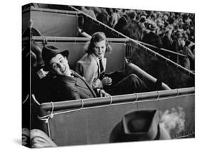 Alfred G. Vanderbilt and Alice G. Preston Sitting in a Grandstand Box at the Santa Anita Racetrack-Rex Hardy Jr.-Stretched Canvas