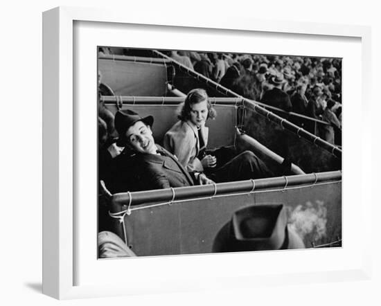 Alfred G. Vanderbilt and Alice G. Preston Sitting in a Grandstand Box at the Santa Anita Racetrack-Rex Hardy Jr.-Framed Premium Photographic Print
