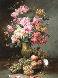 Rich Still Life of Pink and Yellow Roses-Alfred Godchaux-Stretched Canvas