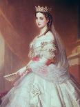 Portrait of Charlotte of Saxe-Cobourg-Gotha Princess of Belgium and Empress of Mexico-Alfred Graeffle-Framed Stretched Canvas