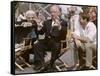 Alfred Hitchcock and Rod Taylor sur le tournage du film Les Oiseaux, 1963 (photo)-null-Framed Stretched Canvas