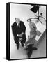 Alfred Hitchcock and Tippi Hedren, photo pour la sortie du fim Les Oiseaux, 1963 (b/w photo)-null-Framed Stretched Canvas