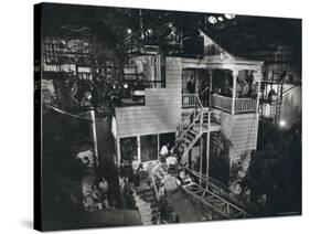 Alfred Hitchcock Directing Joseph Cotten and Teresa Wright in Shadow of a Doubt-Gjon Mili-Stretched Canvas