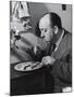 Alfred Hitchcock Eating Lamb Chops-John Florea-Mounted Premium Photographic Print
