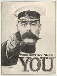 Your Country Needs You, Featuring Lord Kitchener-Alfred Leeze-Stretched Canvas