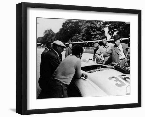 Alfred Neubauer with a Mercedes, Avus Motor Racing Circuit, Berlin, Germany, 1938-null-Framed Photographic Print