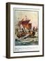 Alfred's Galleys Attacking the Viking Dragon Ships, 897 Ad-Henry Payne-Framed Giclee Print