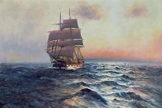 Sailing Ship at Sea, c.1910-Alfred Serenius Jensen-Mounted Giclee Print