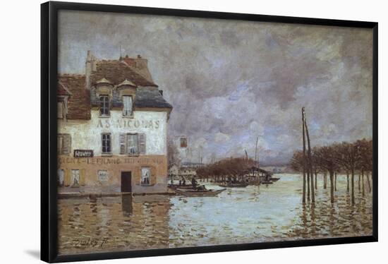 ALFRED SISLEY (1839-1899)/ PORT MARLY FLOOD. Location: MUSEE D'ORSAY, FRANCE-Alfred Sisley-Framed Poster