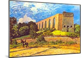 Alfred Sisley Aqueduct in Port Marly Art Print Poster-null-Mounted Poster