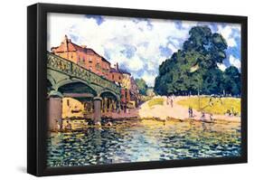 Alfred Sisley Bridge of Hampton Court Art Print Poster-null-Framed Poster
