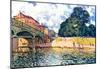 Alfred Sisley Bridge of Hampton Court Art Print Poster-null-Mounted Poster