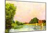 Alfred Sisley Thames at Hampton Court Art Print Poster-null-Mounted Poster