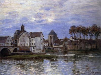 The Bridge of Moret with Sunset