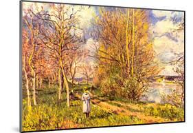 Alfred Sisley The Small Meadows in Spring Art Print Poster-null-Mounted Poster